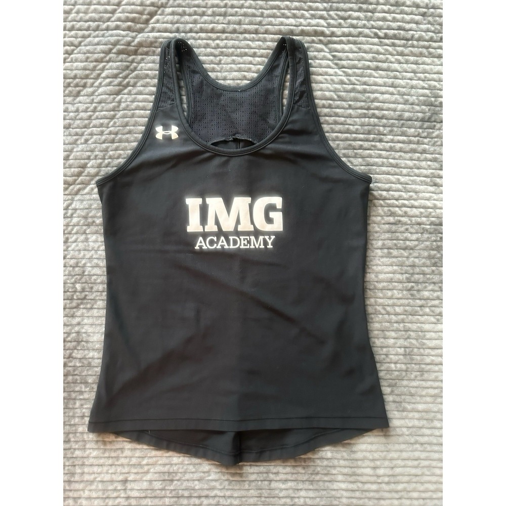 Women's Sz Medium Under Armour IMG Academy Black Compression Racerback Tank Top